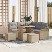 Set Divano da Giardino con cuscino 8 pcs Beige e Grigio Chiaro 3364082