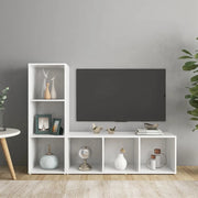 Mobili TV 2 pz Bianchi 107x35x37 cm in Truciolato cod mxl 17584