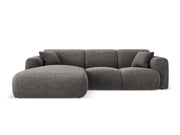 Cosmopolitan Design - Divano angolare sinistro "Nolio" 4 posti in ciniglia grigio 