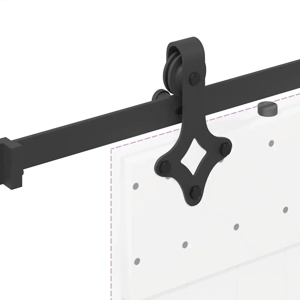 Kit di Binari per Porte Scorrevoli 152,5 cm Acciaio Nero CFW8364309