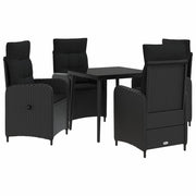 Set Tavolo da Salotto con cuscino con cuscino 5 pcs Nero 3422449