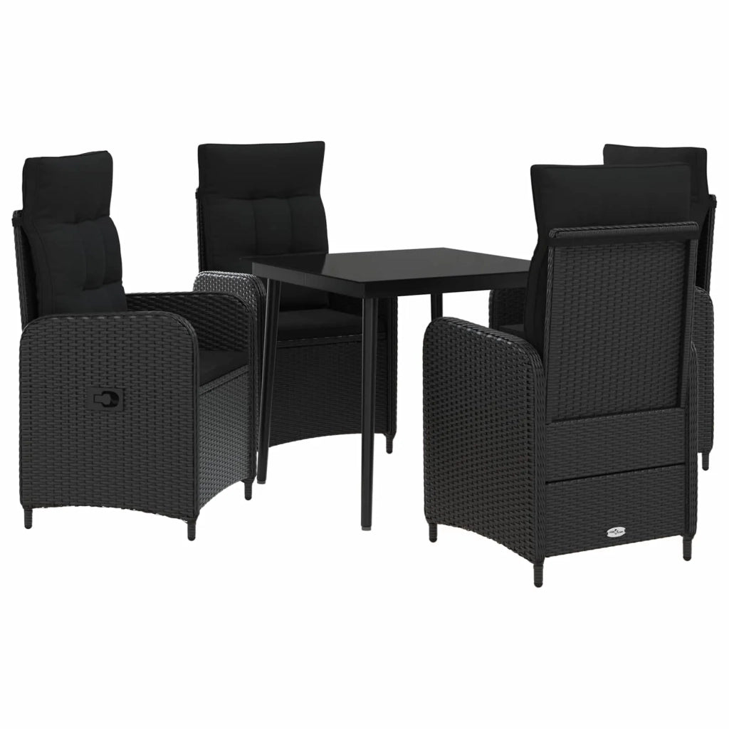 Set Tavolo da Salotto con cuscino con cuscino 5 pcs Nero 3422449