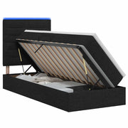 Letto con contenitore LED e materasso Nero 100 x 200 cm Tessuto 3459863
