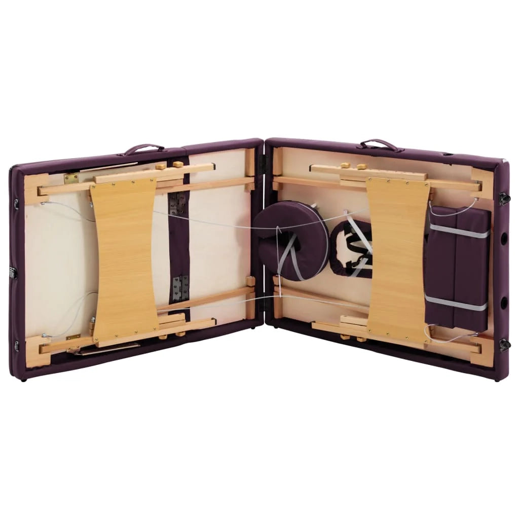 Lettino da massaggio pieghevole 3 sezioni legno viola vino 02_0001839