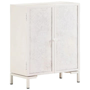Buffet credenza cassettiera armadio mobile contenitore organizer per cucina soggiorno salotto 60 x 30 x 76 cm legno massello di mango bianco 02_0029604
