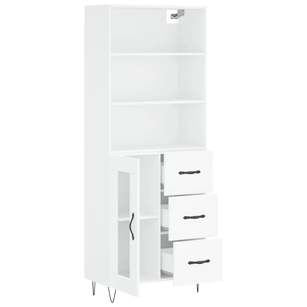 Credenza Bianca 69,5x34x180 cm in Legno Multistrato
