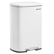 Pattumiera a pedale da cucina da 50 litri 42,5 x 31,8 x 65,7 cm con secchio interno in plastica coperchio con chiusura ammortizzata antiodore bianca 12_0007184