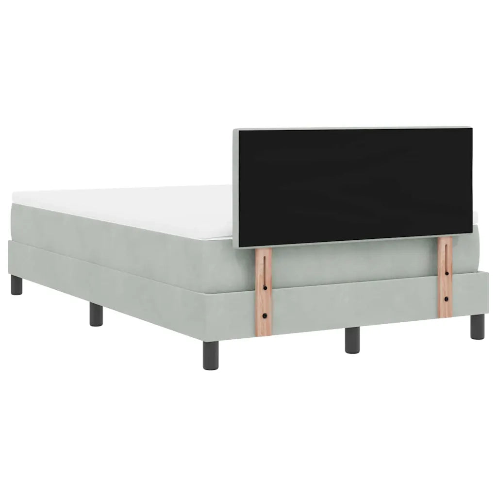 Letto a molle con materasso Grigio chiaro 120 x 190 cm Velluto 3339158