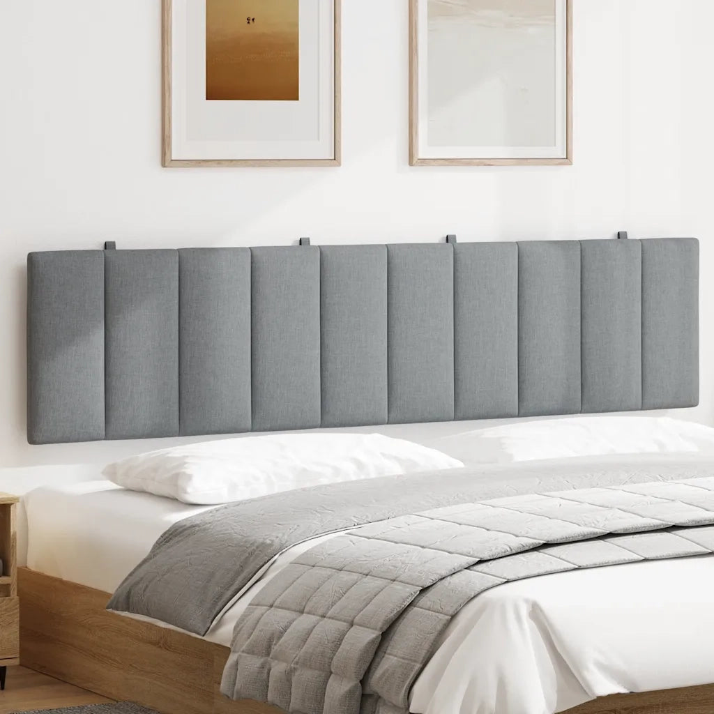 Cuscino Testiera Hanko Grigio Chiaro 200 cm in Tessuto 4019184