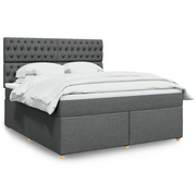 Giroletto a Molle con Materasso Grigio Scuro 180x200 cm Tessuto