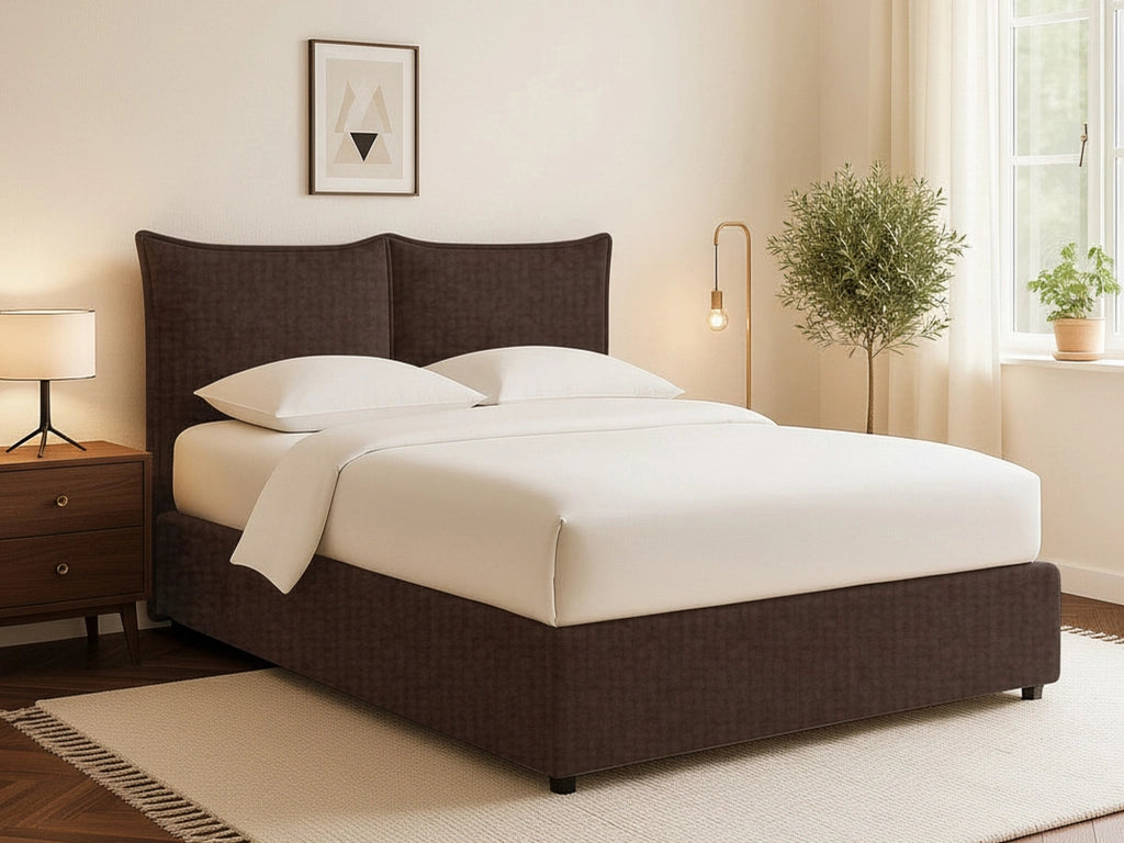 Chatteris, Letto Singolo Sfoderabile Made in Italy, Marrone