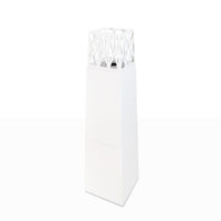 Camino a Bioetanolo da Pavimento 40x40x145 cm per Esterno Vulcano Bianco