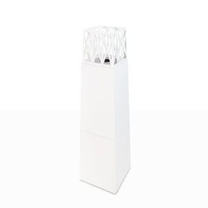 Camino a Bioetanolo da Pavimento 40x40x145 cm per Esterno Vulcano Bianco