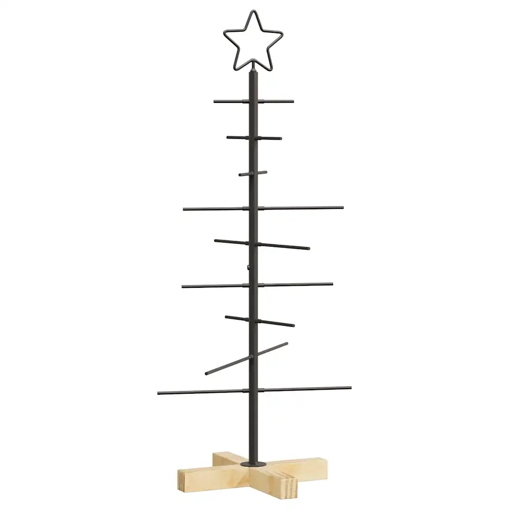 Albero di Natale in metallo con supporto Nero 89 cm