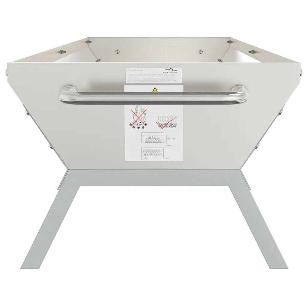 Vassoio per Barbecue Argento 158x42x31 cm Acciaio Inox CFW1560792