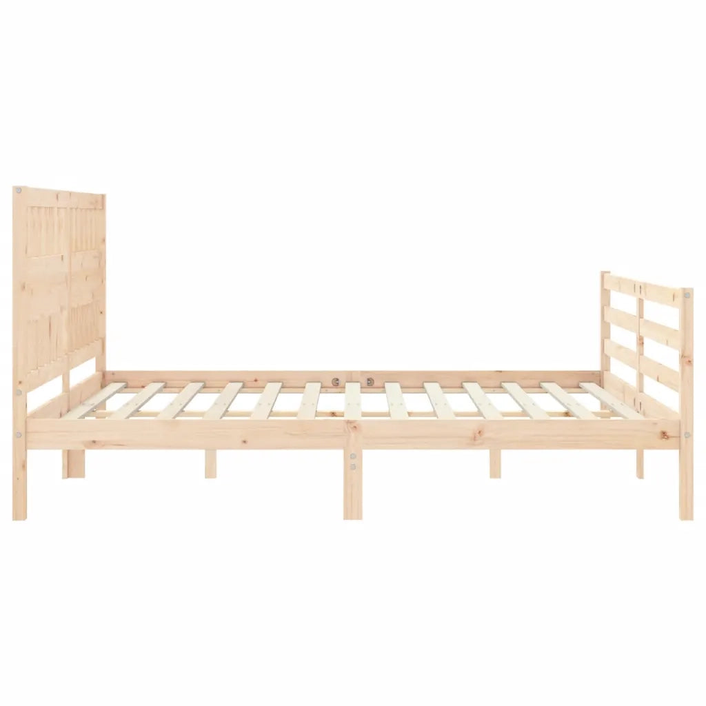 Giroletto con Testiera Super King Size-Struttura Letto in Legno Massello 400678