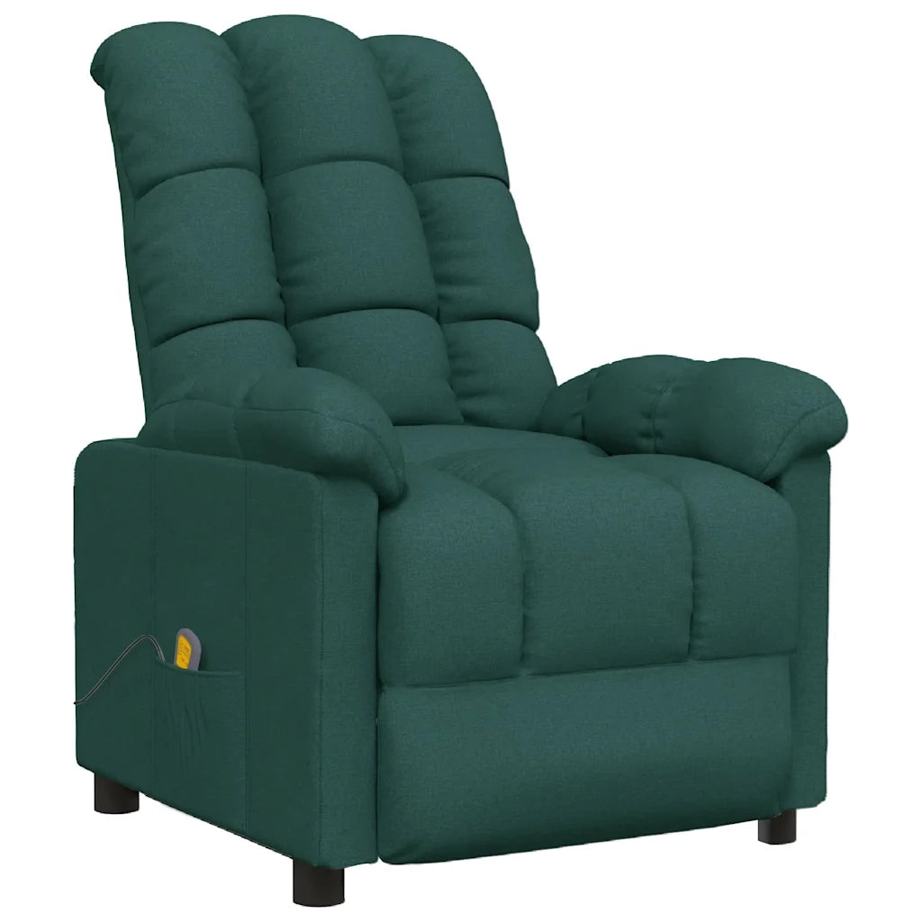 Poltrona Massaggiante Verde Scuro in Tessuto 289812