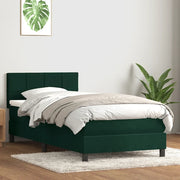Giroletto a Molle con Materasso Verde Scuro 80x220 cm Velluto 3316236