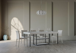 Consolle Allungabile 90-196x40x77 cm in Nobilitato Bianco