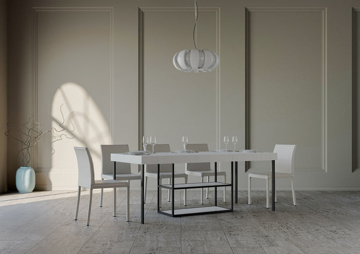 Consolle Allungabile 90-300x40x77 cm in Nobilitato Bianco