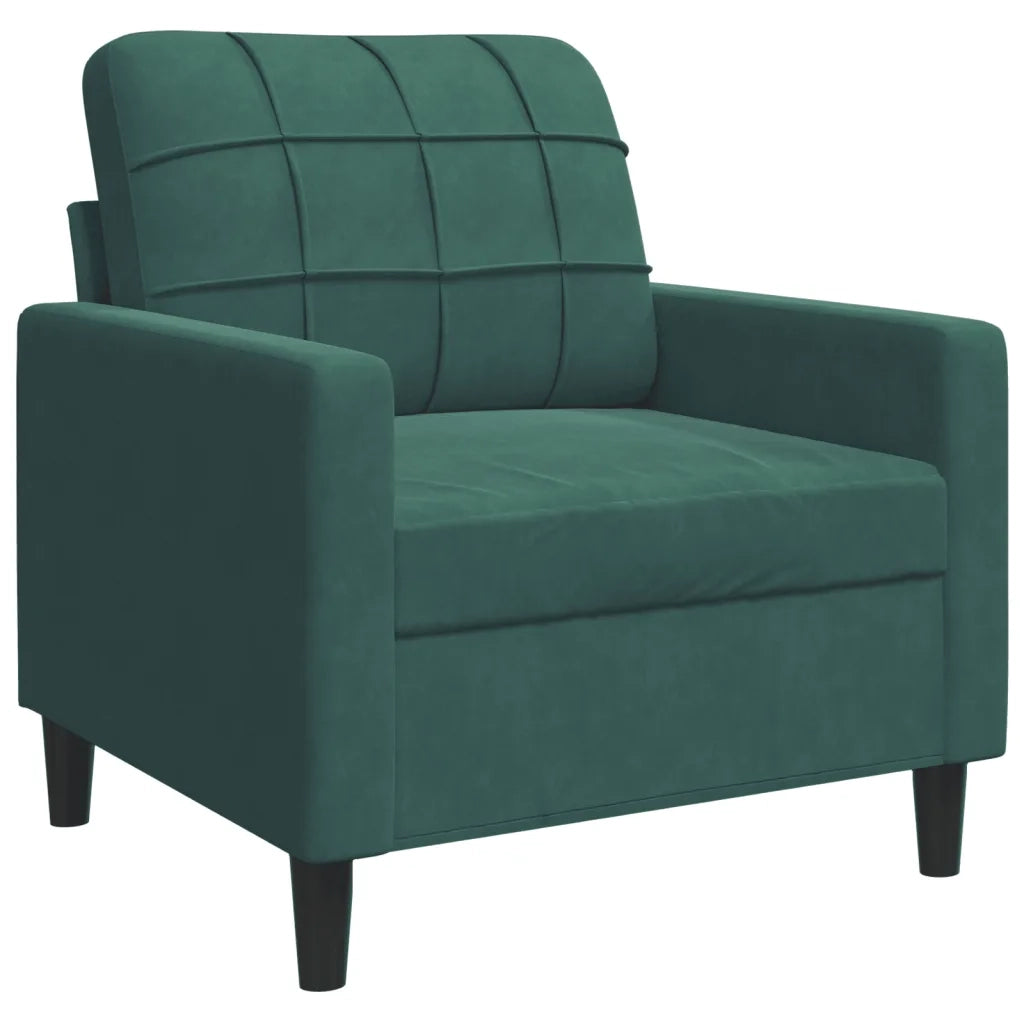 Divano Sedia-Poltrona Verde Scuro 60 cm Velluto 750806