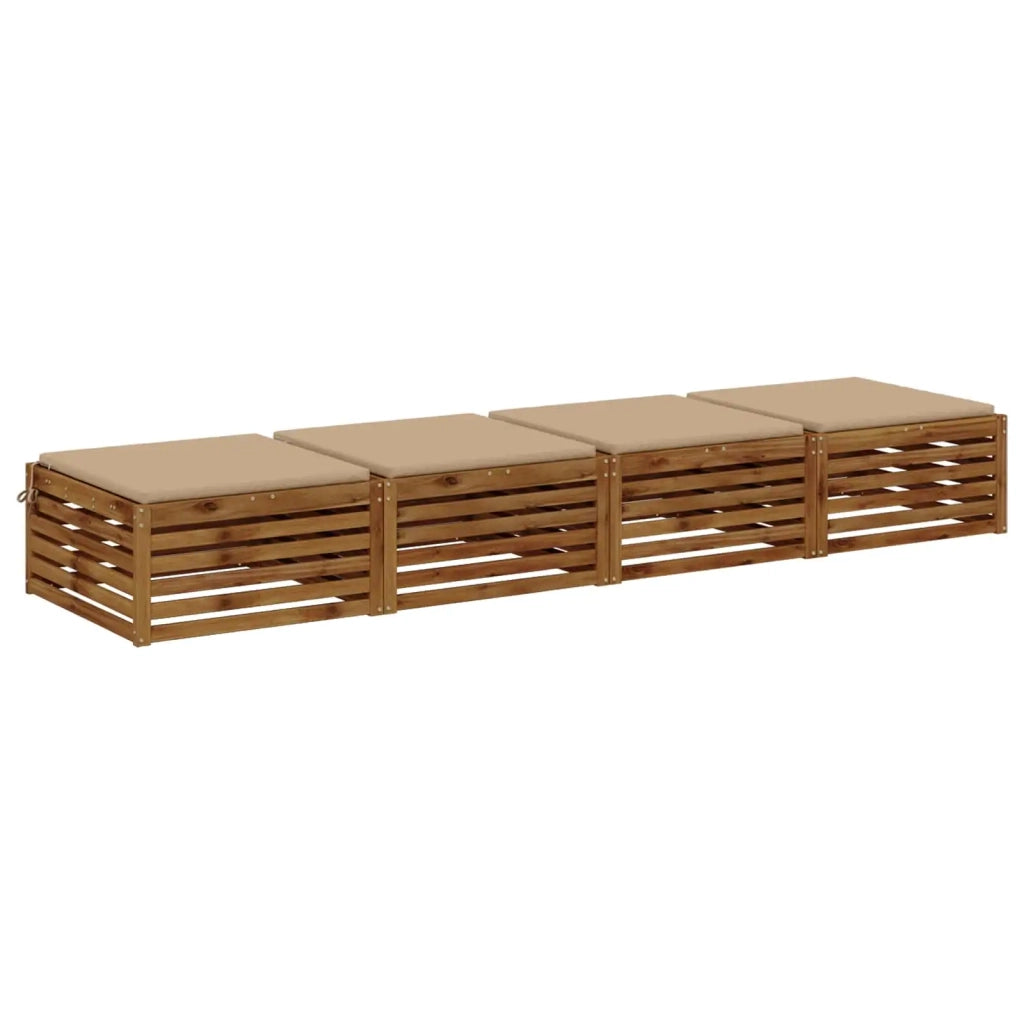 Cuscini per Sedia in 4 Pezzi SOEST 4 pz 100% Poliestere Sabbia 944768