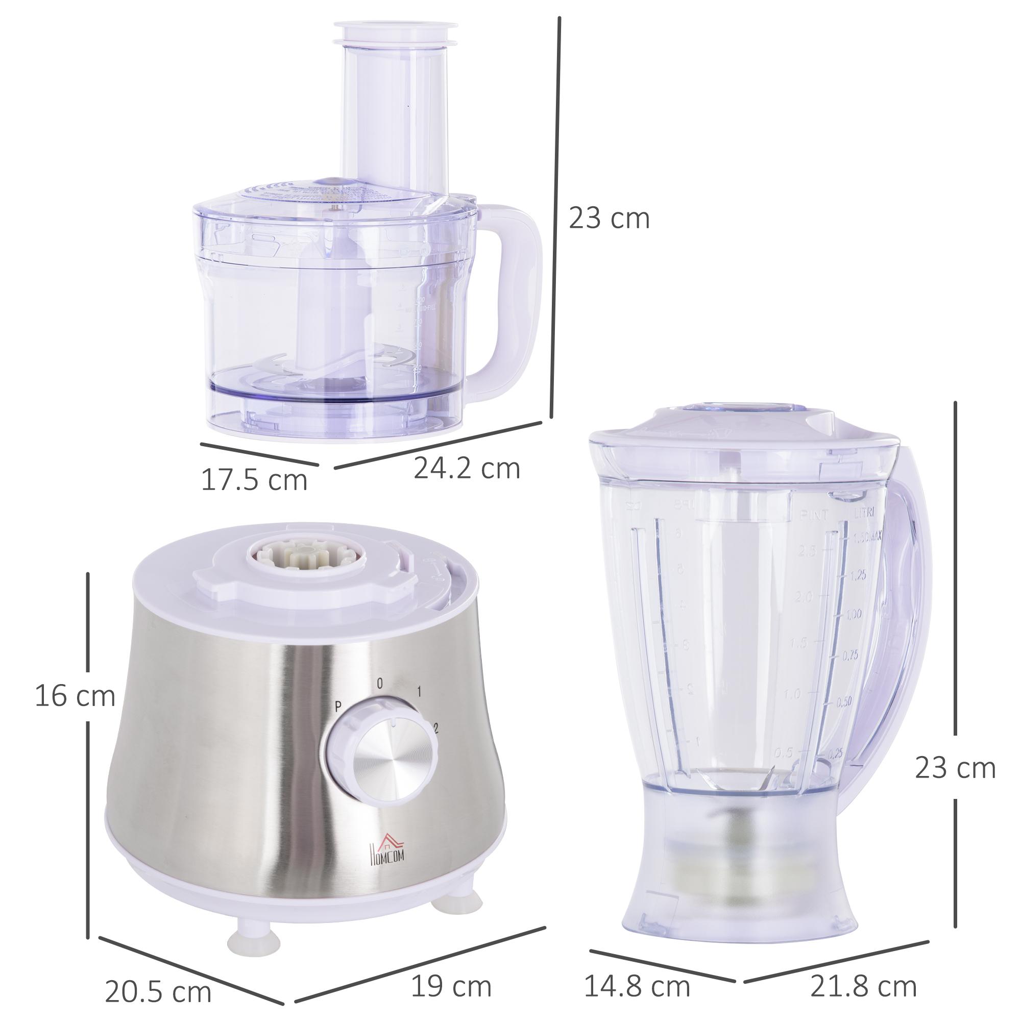 Frullatore 2 Velocità 20,5x19x16 cm 500W con Caraffa Bianco
