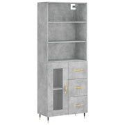 Buffet credenza cassettiera mobiletto mobile contenitore organizer cucina soggiorno salotto alto 69,5 x 34 x 180 cm legno ingegnerizzato grigio 02_0034665