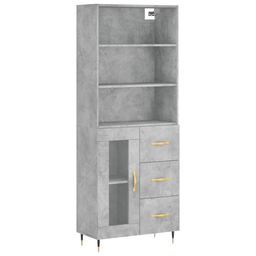 Buffet credenza cassettiera mobiletto mobile contenitore organizer cucina soggiorno salotto alto 69,5 x 34 x 180 cm legno ingegnerizzato grigio 02_0034665