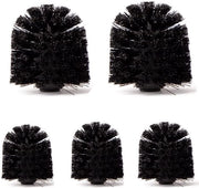 Set di testine per il water di 5, testine per il water in plastica Ø 8cm, nero