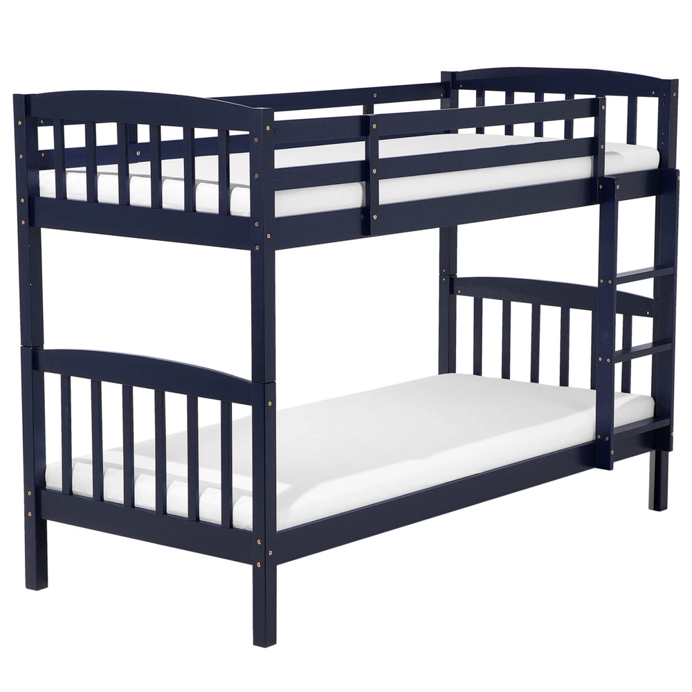 Letto a castello letto doppio in legno di pino blu scuro Single Size 90 x 200 di altezza per bambini cameretta