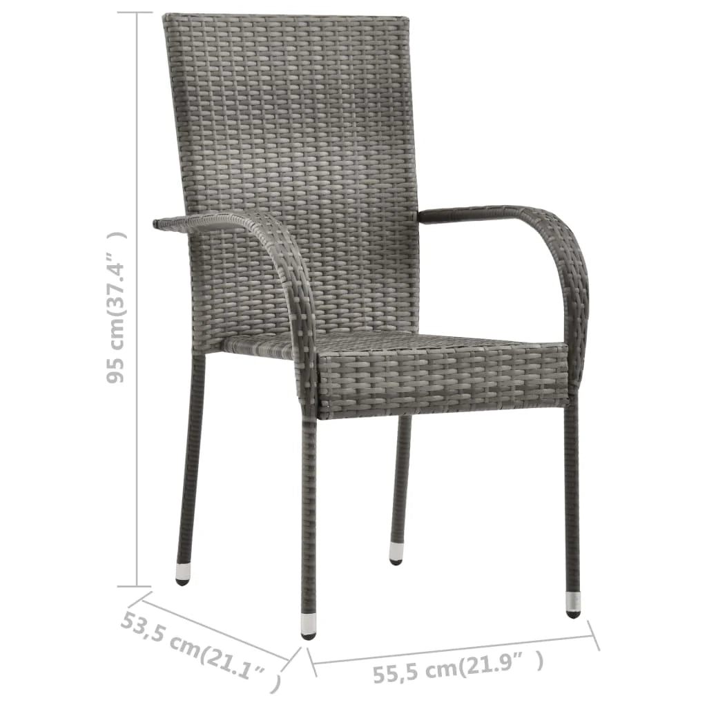 Set da pranzo da giardino per esterni 7 pezzi mobili grigi 02_0013953