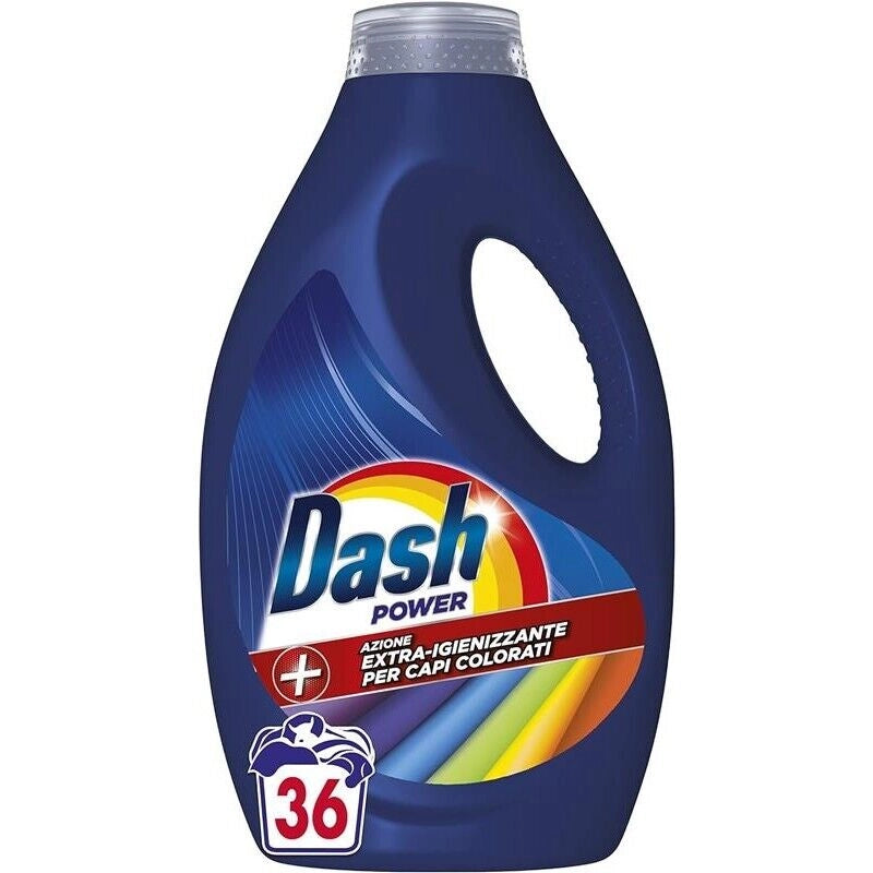 DASH DETERSIVO LIQUIDO POWER COLORATI 36 LAVAGGI AZIONE IGIENIZZANTE ML 1800