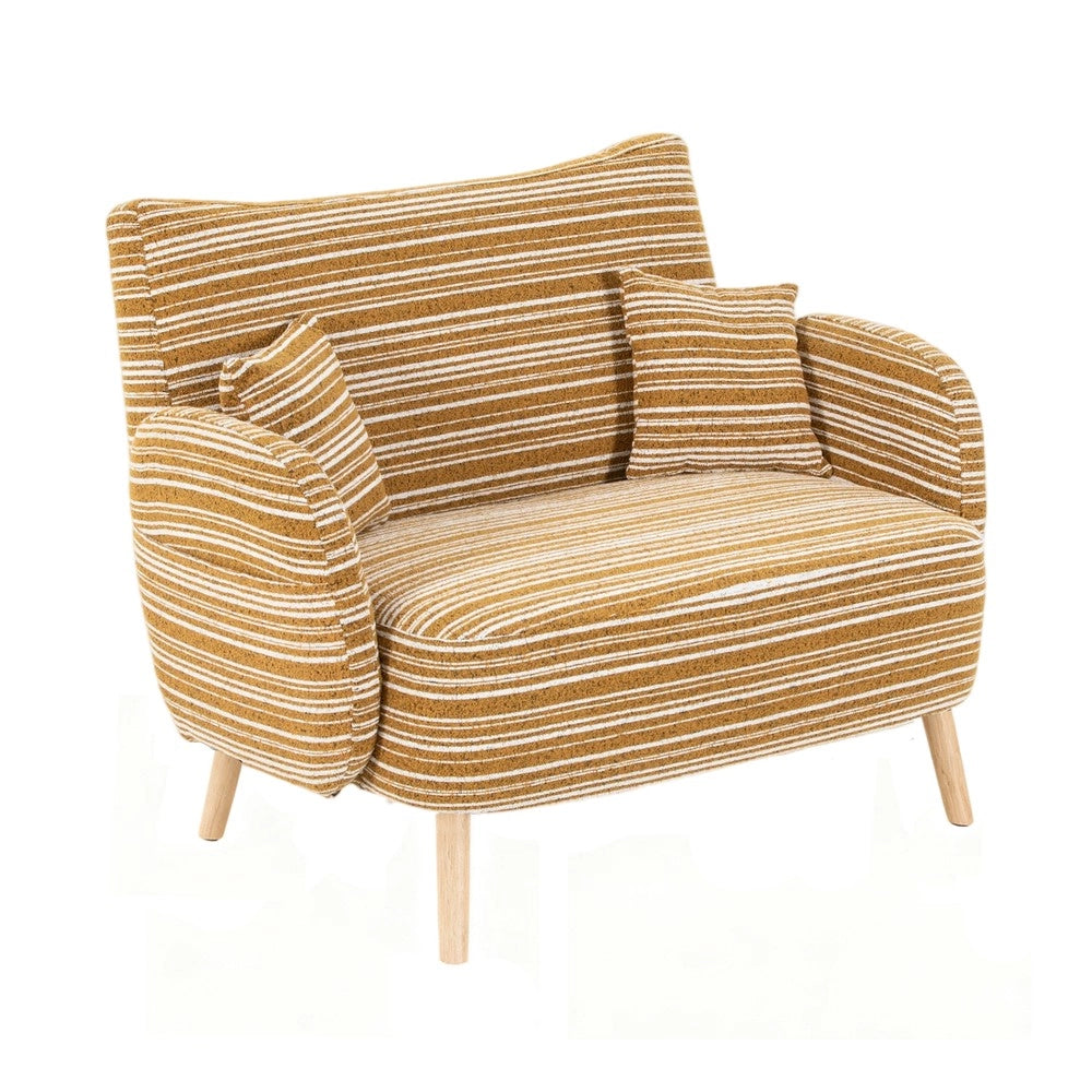 Divano 2 posti ¨C Minimal ¨C Tessuto imbottito grigio chiaro, con braccioli e cuscini, 140x80x90 cm