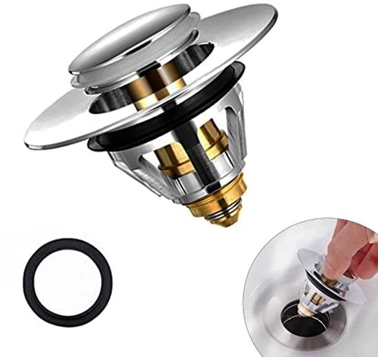 Stopper per vasca con filtro anti-accumulo pop-up per vasca e lavabo (34-38 mm)