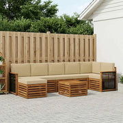 Set di divani da esterno con cuscino 7 pcs Naturale 3384654