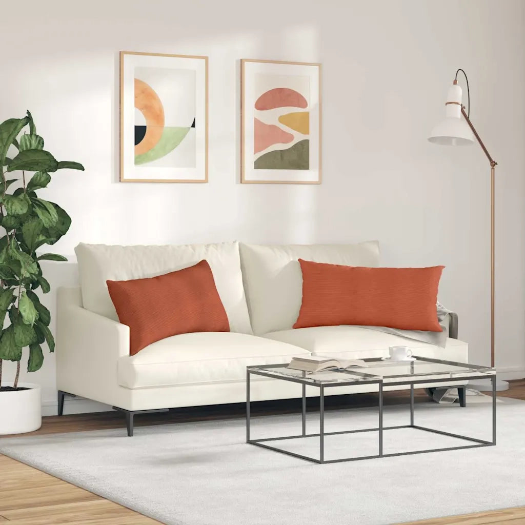 Cuscini da Divano 2 pz | Cuscini per sedie Rosso Arancio 80 x 40 cm