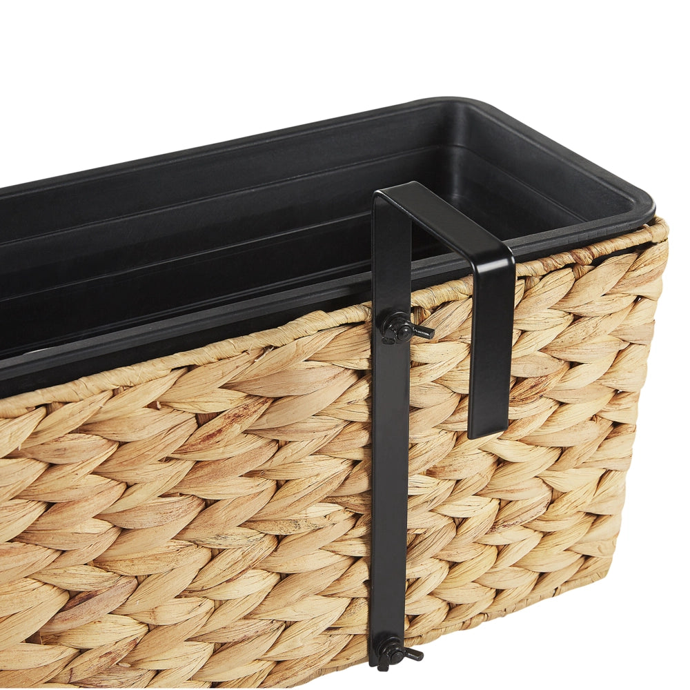 Vaso per piante Beige Giacinto d'acqua Intreccio Rettangolare 60 x 20 cm Sintetico con fori di scolo
