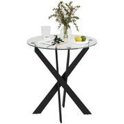 Tavolo da pranzo rotondo ¨C Xylo ¨C Vetro temperato e metallo nero, 70 cm, 4 persone