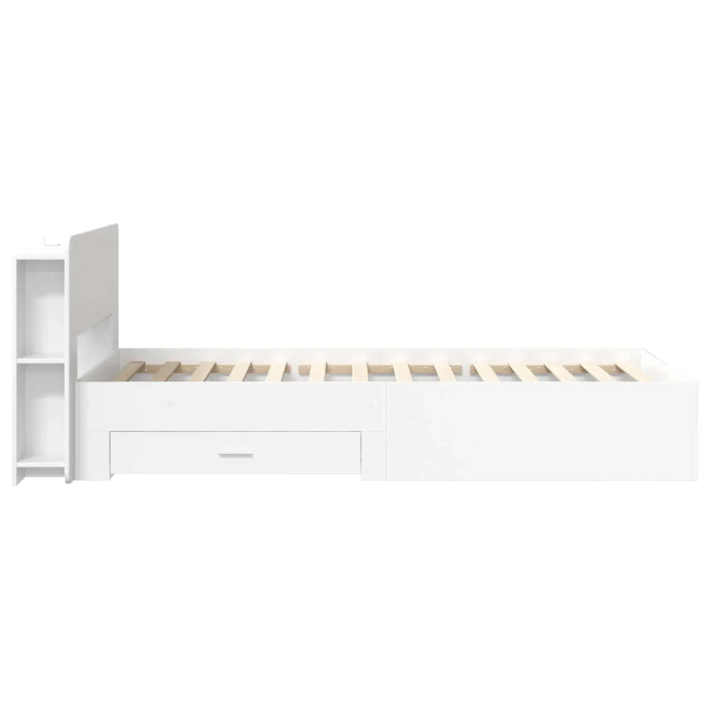 Telaio del letto con storage con testiera Bianco 80 x 200 cm 3433708