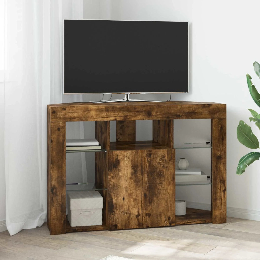 Mobile TV LED Angolare 100x40x68cm Rovere fumé 889790