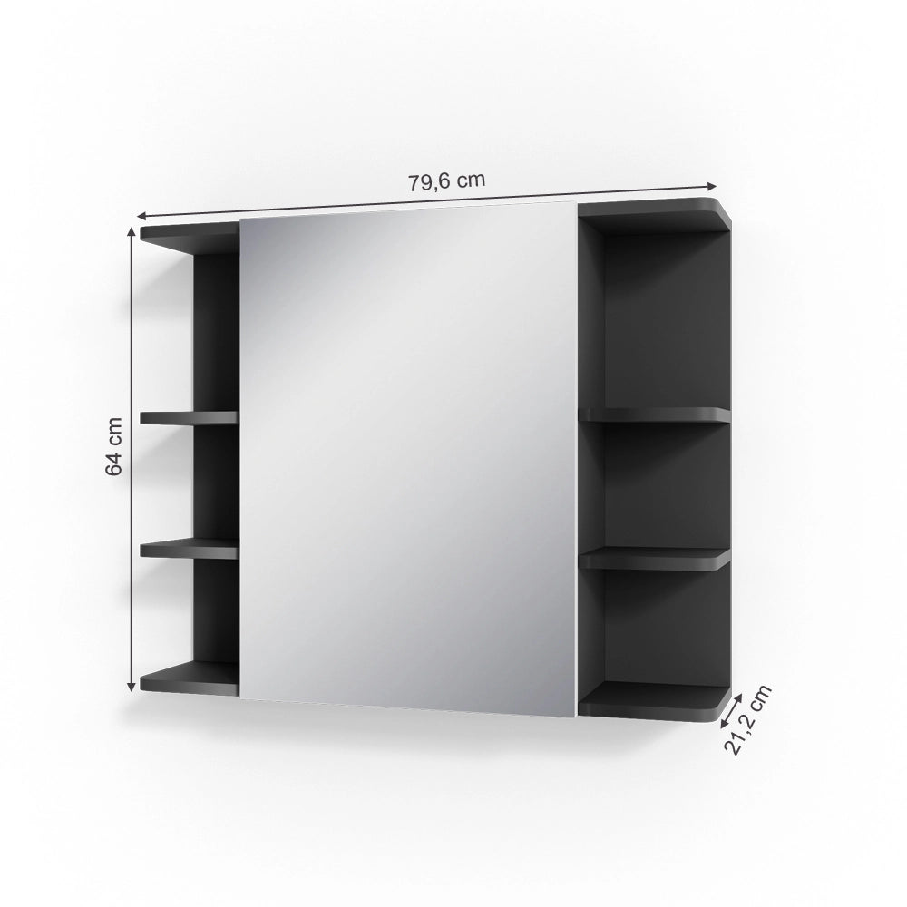 Vicco Specchio contenitore bagno Antracite 79.6 x 64 cm