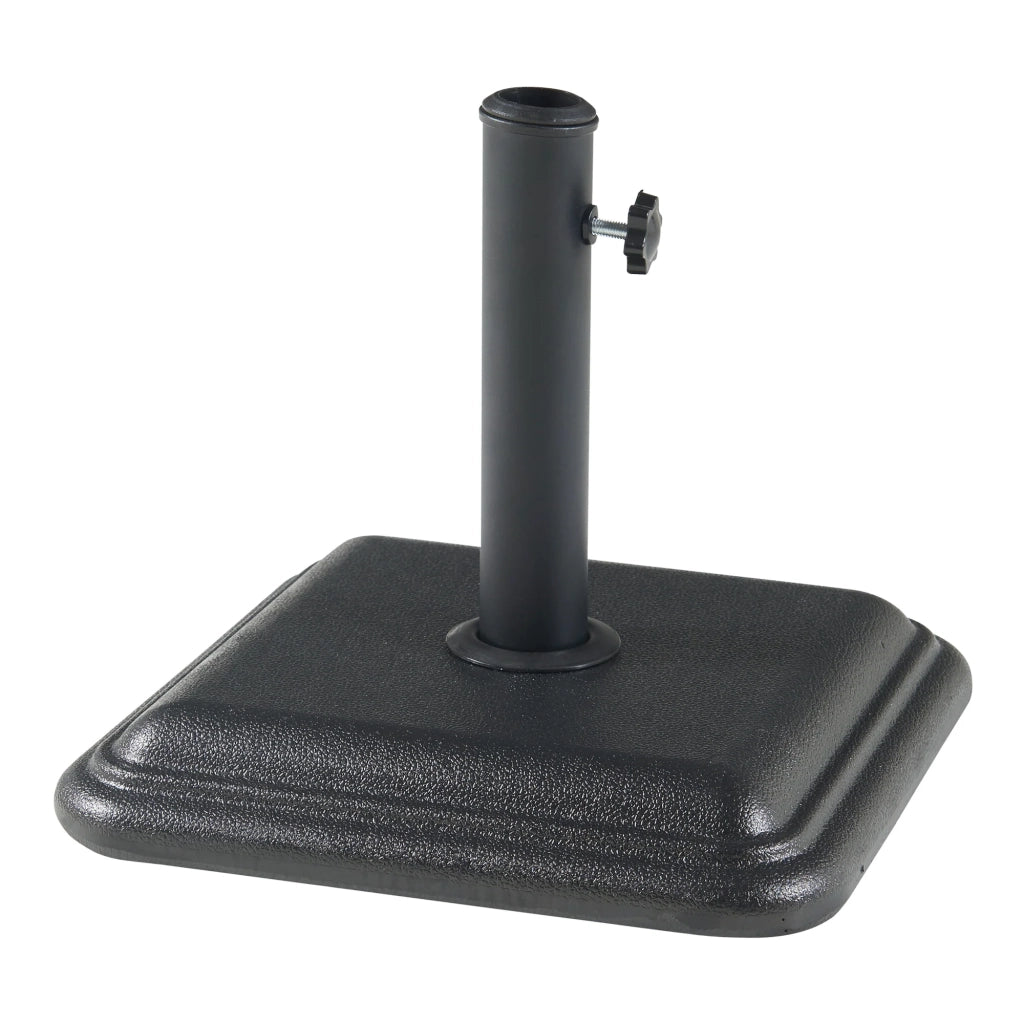 Base per ombrellone da giardino con adattatori 33 / 37 / 41 / 48 mm cemento 35 x 35 x 6 cm nero 03_0010249