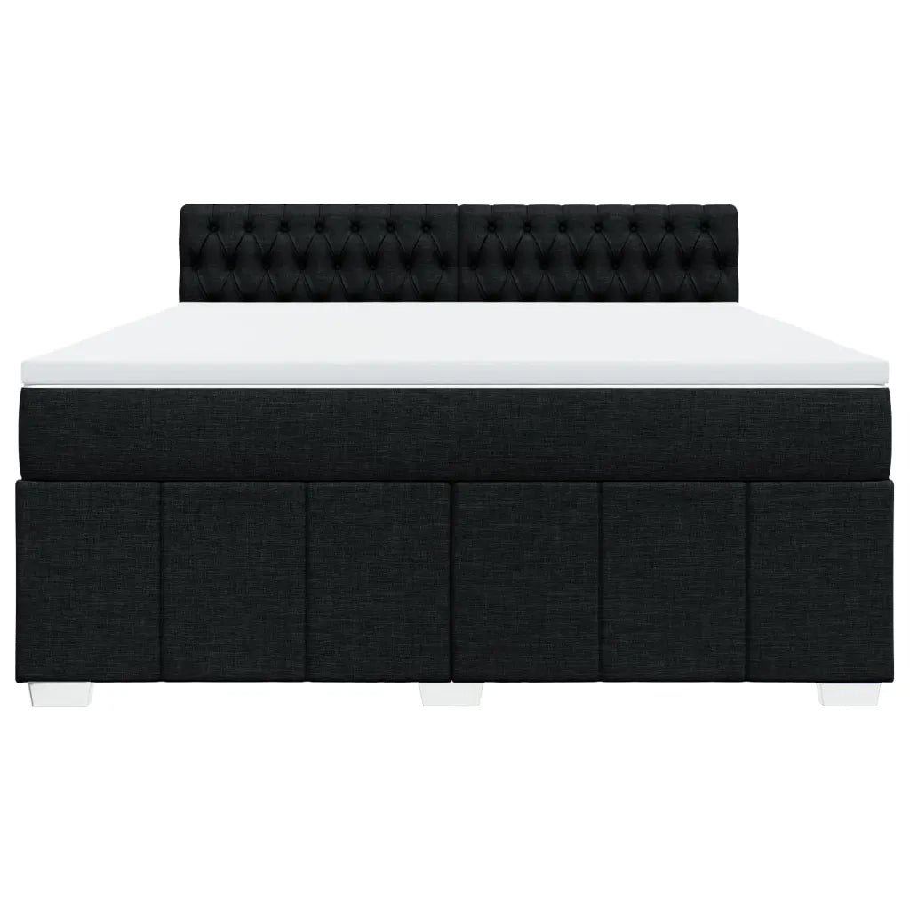 Giroletto a Molle con Materasso Nero 180x200 cm in Tessuto