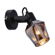 Applique da parete Candellux Randi nero vetro fumé E14 15W