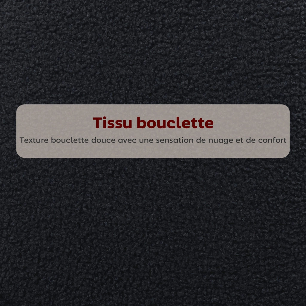 Sgabelli da Bar con Schienale ¨C zephmum ¨C Tessuto Bouclette, Nero, 49x52x95 cm
