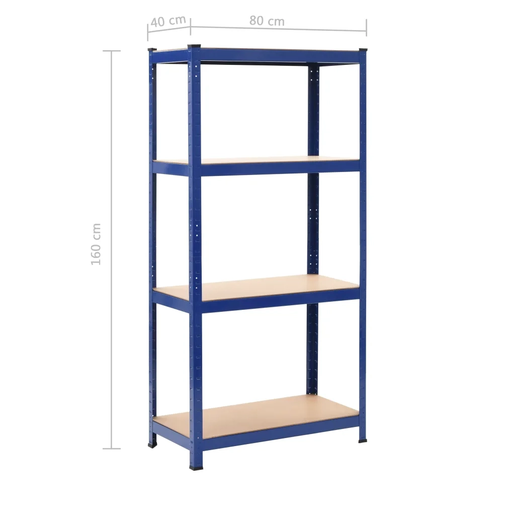 Mensole Portaoggetti 2 pz Blu 80x40x160 cm in Acciaio e MDF cod mxl 40117