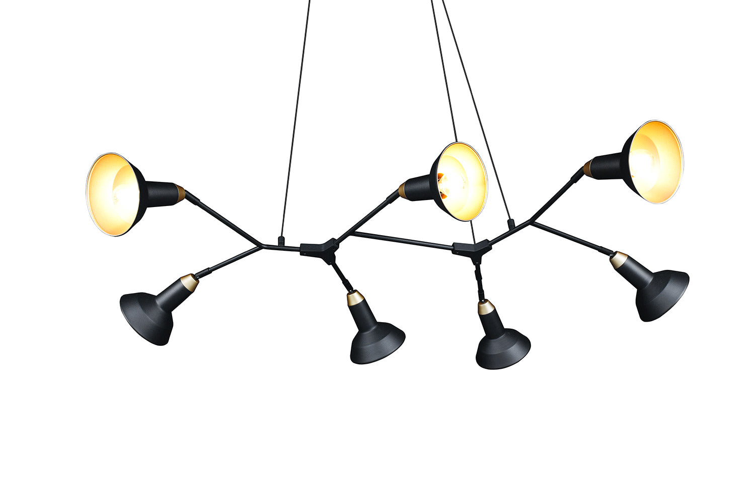 Lampada a Sospensione da Interno Attacco E14 in Metallo Nero Opaco