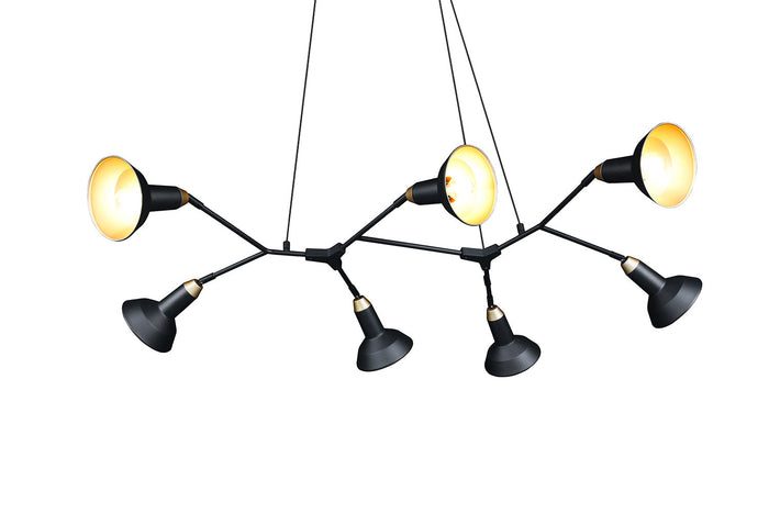 Lampada a Sospensione da Interno Attacco E14 in Metallo Nero Opaco