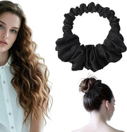 Set di cerchioni senza calore, cerchioni senza calore per la notte, fascette per capelli nere, elastici in seta senza calore per capelli lunghi, morbidi per dormire